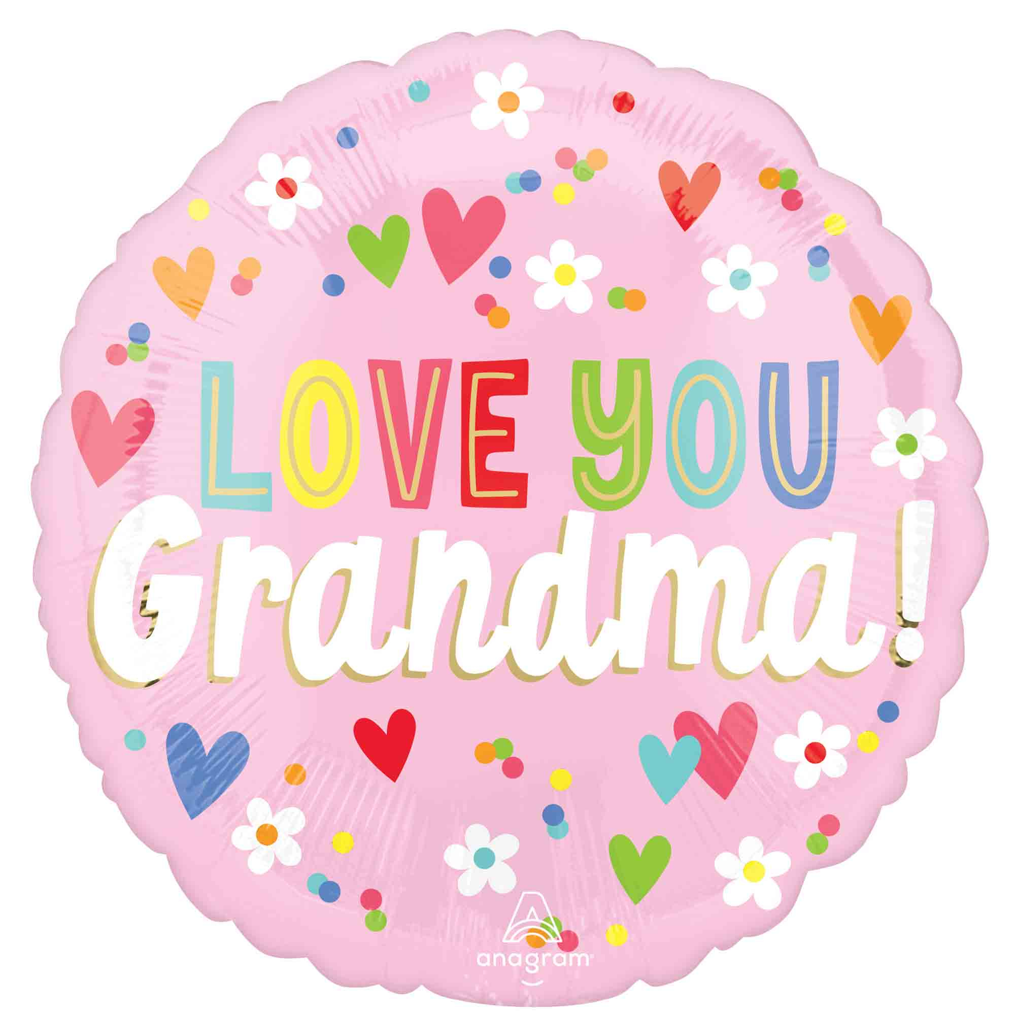 45cm Standard HX Love You Grandma Hearts S40