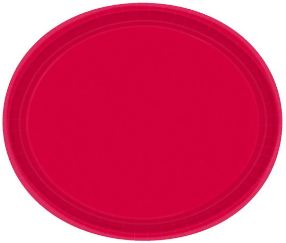 Paper Plates Oval 30cm Apple Red