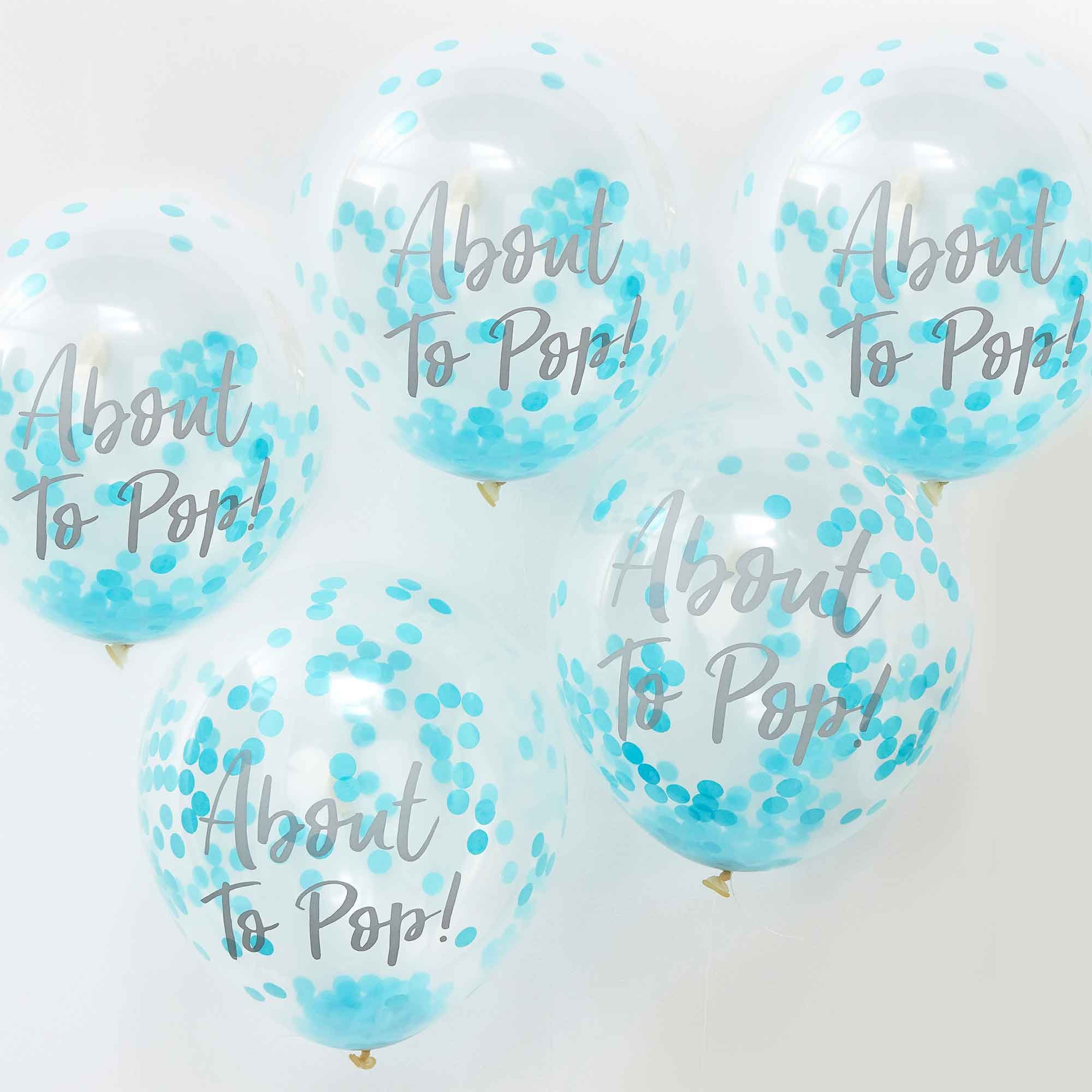 "Oh Baby! Balloons 12""/30cm Confetti Blue About To Pop                                                                         