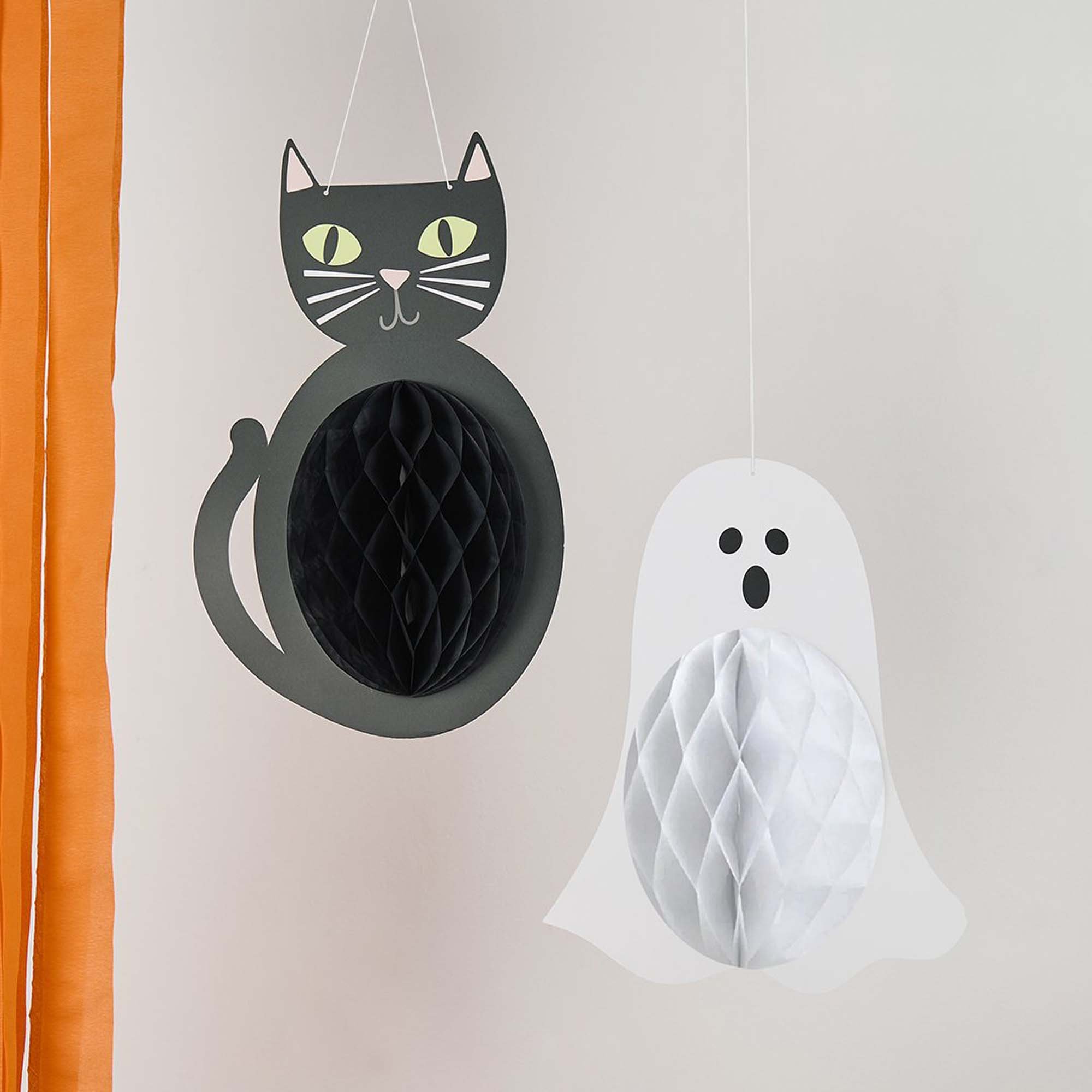 Retro Halloween Spook Friends Hanging Honeycomb