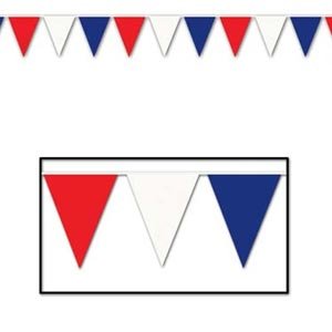 Beistle Pennant Flag Banner Large Red, White & Blue