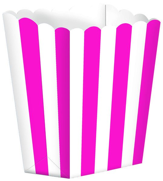 Treat Boxes Small Striped Bright Pink