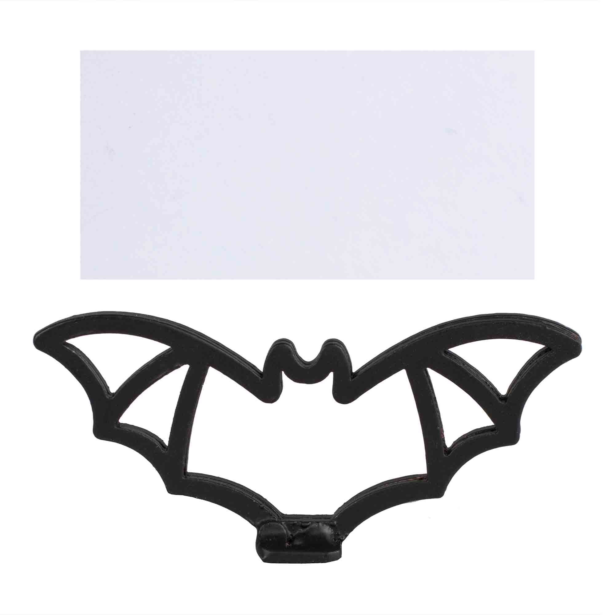 Deadly Soiree Metal Black Bat Place Card Holder