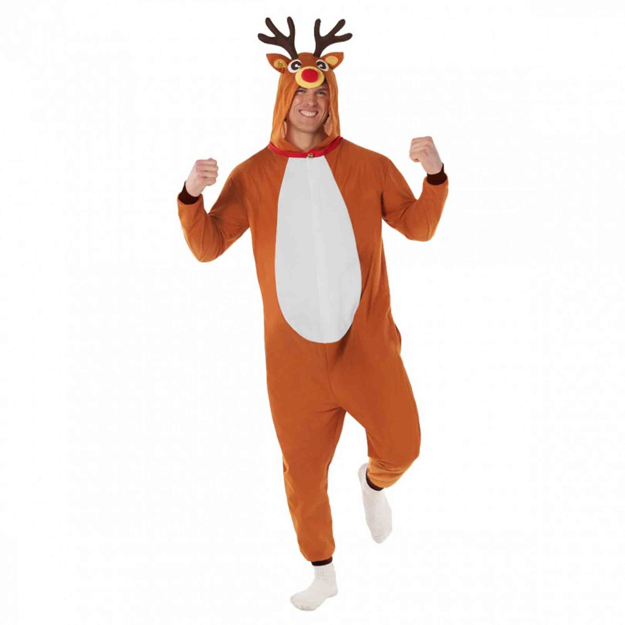 Costume Red Nosed Reindeer Onesie Adult Size Medium