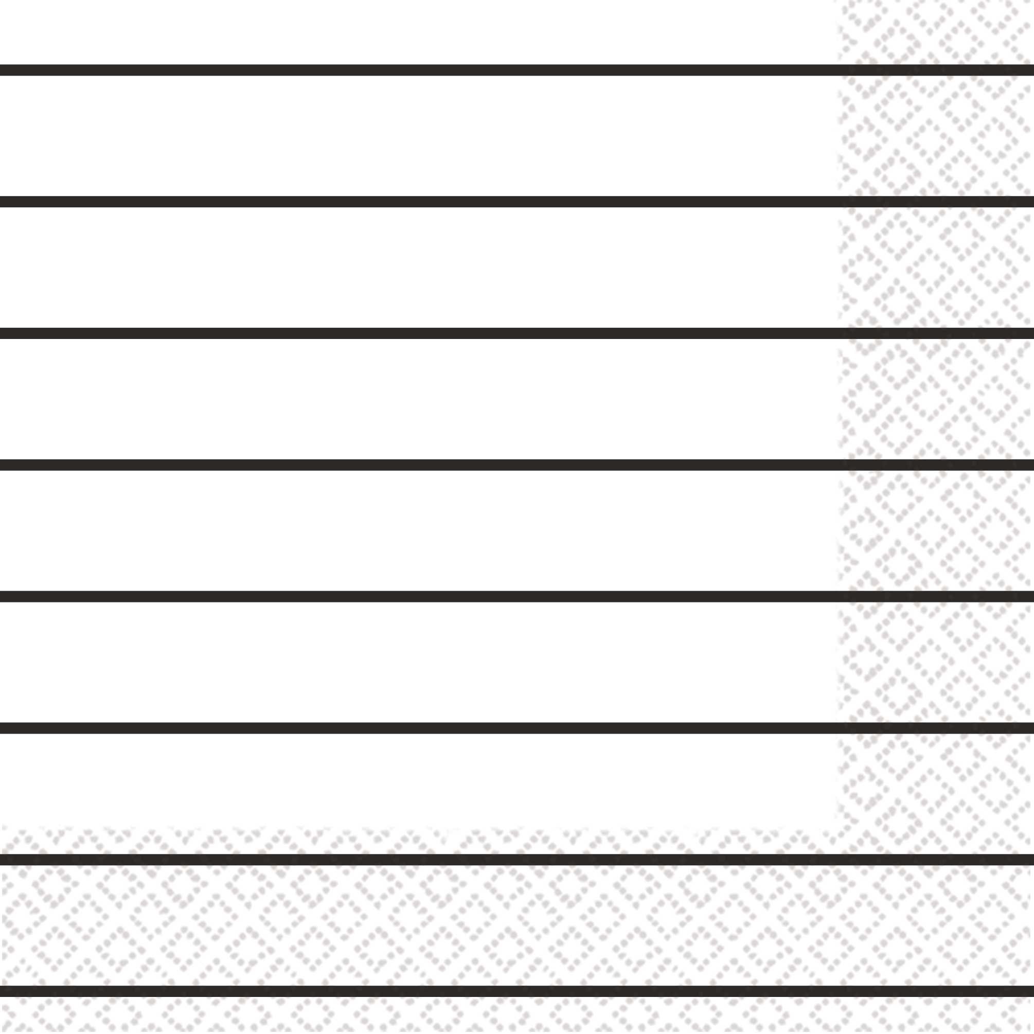 Stripes Lunch Napkins 16 Pack 2 PLY -  Jet Black