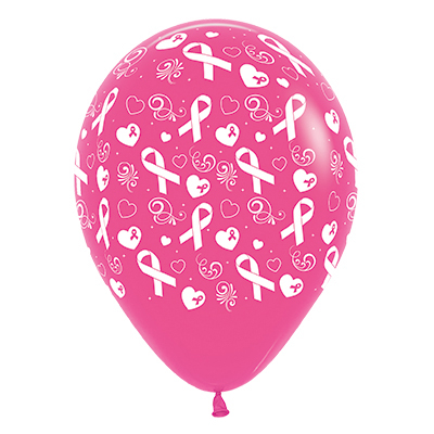 Sempertex 30cm Pink Ribbon Fashion Fuchsia Latex Balloons , 25PK