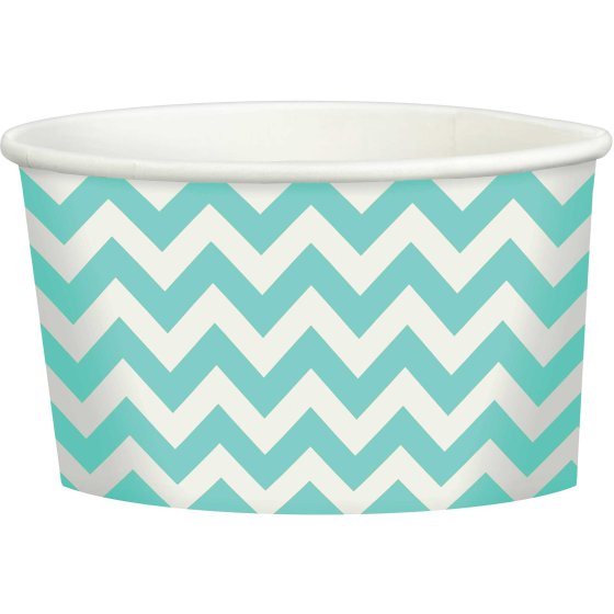 Chevron 280ml Treat Cups Robin's Egg Blue
