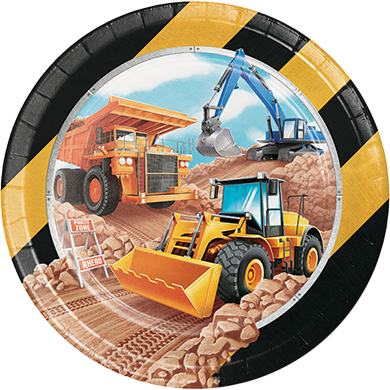 Big Dig Construction Dinner Plates Paper 22cm NPC