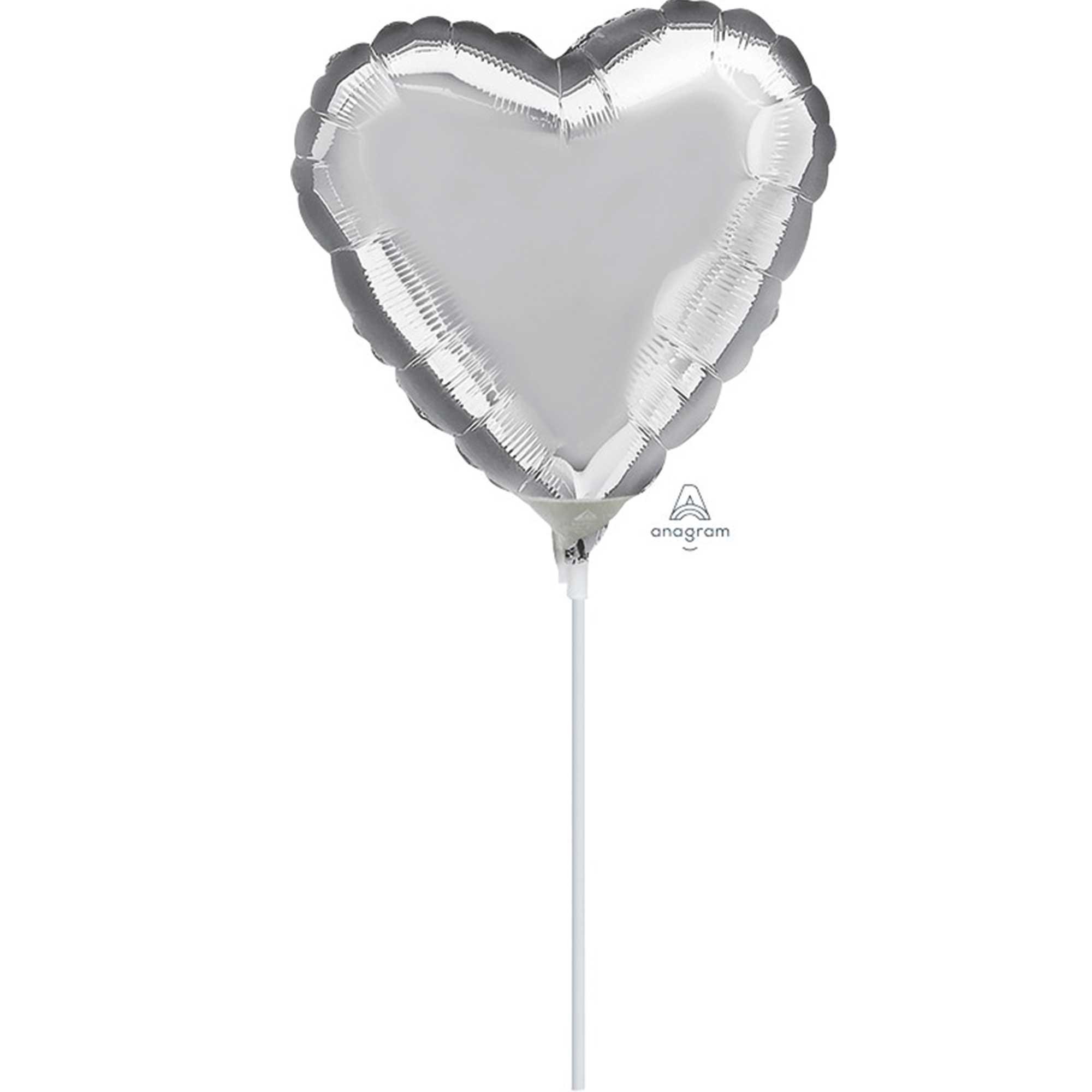 22cm Inflated Heart Silver A10