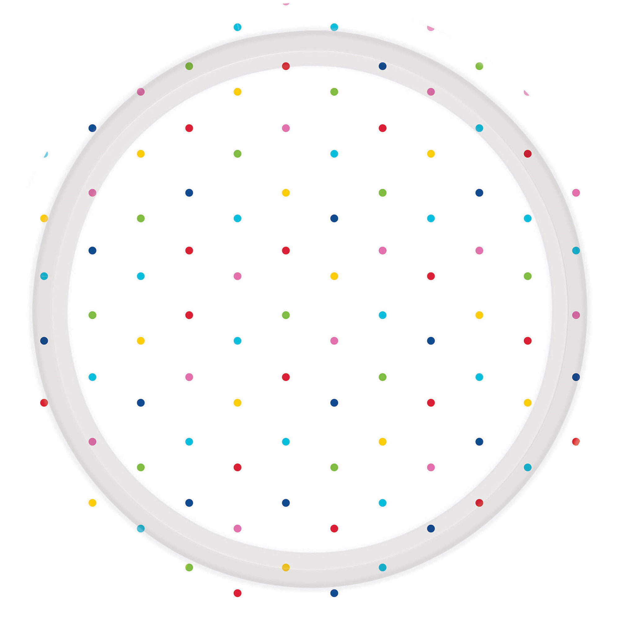 Dots Paper Plates 17cm Round 8CT -  Rainbow NPC
