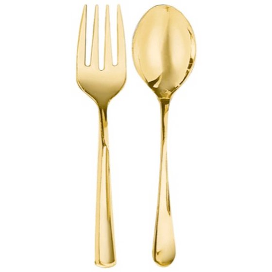 Gold Premium Serving Spoons & Forks Set Amscan Asia Pacific