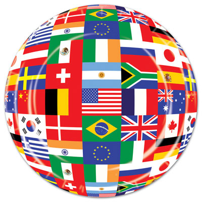 Beistle International Flags Dinner Paper Plates