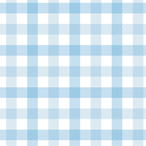 Gingham Lunch Napkin Pastel Blue
