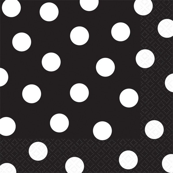 Dots Lunch Napkins Jet Black