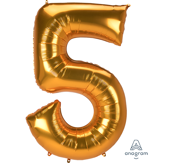 SuperShape Jumbo Number 5 Gold 86cm x 132cm L53