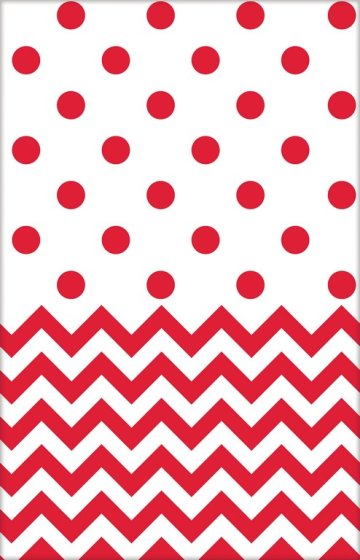 Chevron Plastic Tablecover Apple Red