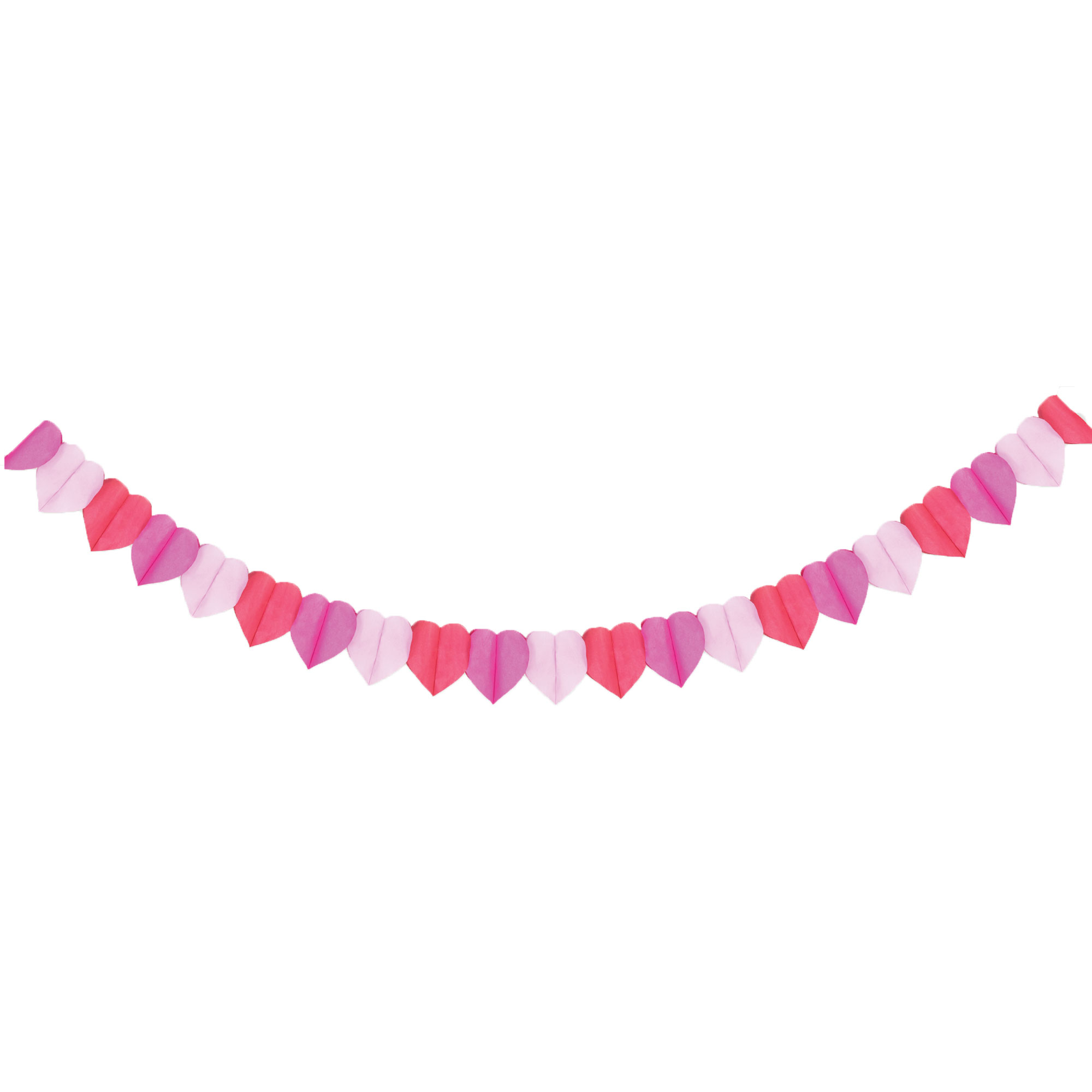 Hearts Tissue Paper Banner Pinks