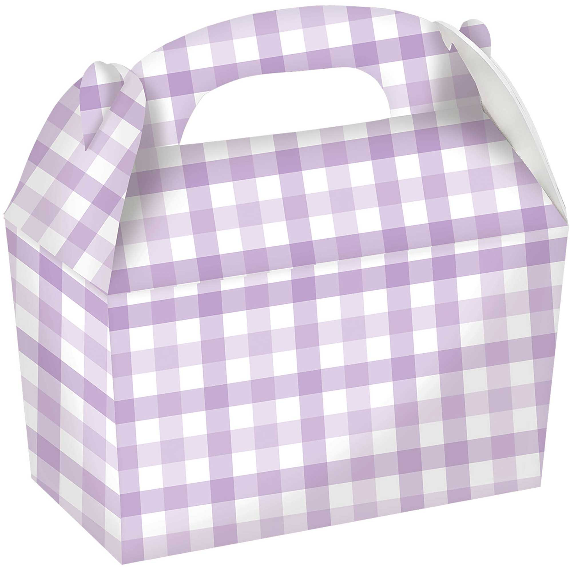 Gingham Paper Treat Box Pastel Purple