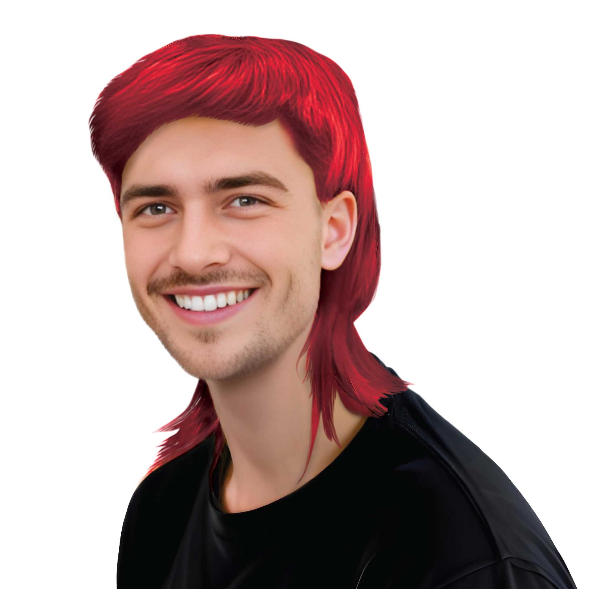 Team Spirit Mullet Wig Red 14+