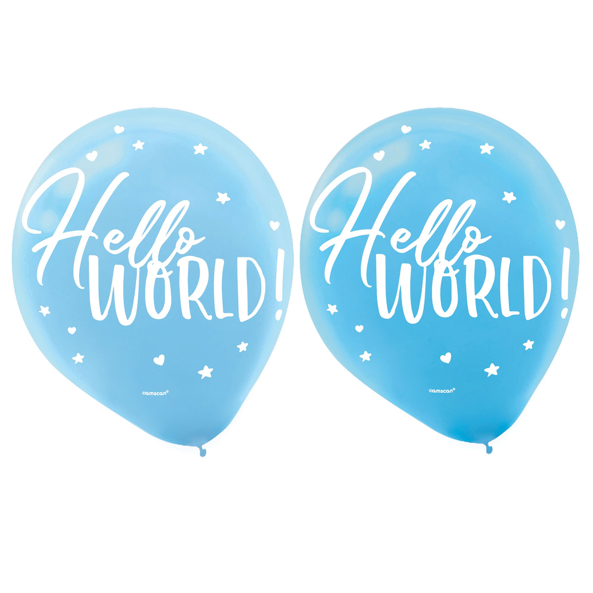 Oh Baby Boy 30cm Assorted Hello World Latex Balloons