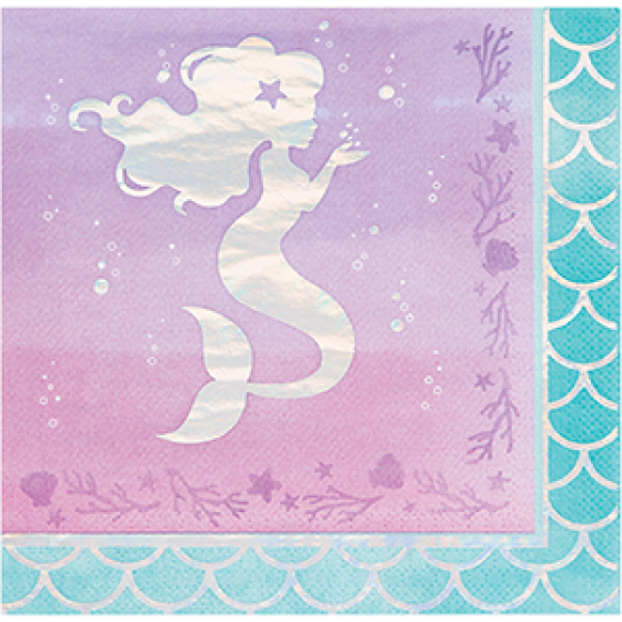 Mermaid Shine Iridescent Lunch Napkins