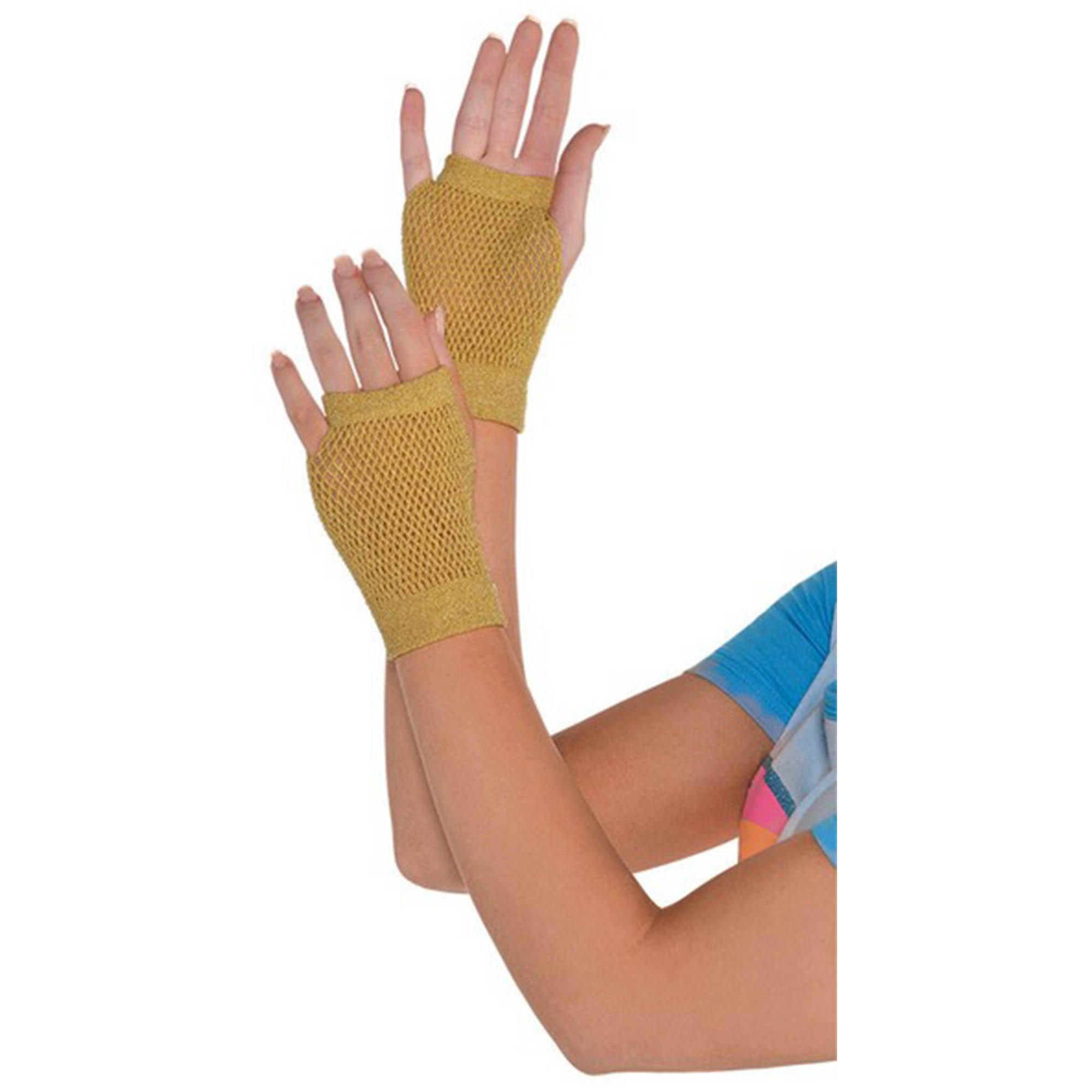 Short Fishnet Gloves - Gold