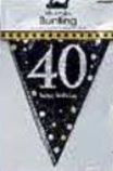 Sparkling Celebration 40 Prismatic Pennant Banner - Plastic