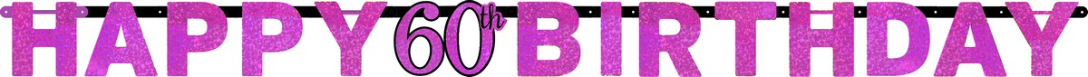 Pink Celebration 60 Prismatic Letter Banner