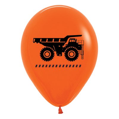 Sempertex 30cm Construction Trucks Fashion Orange Latex Balloons, 6PK