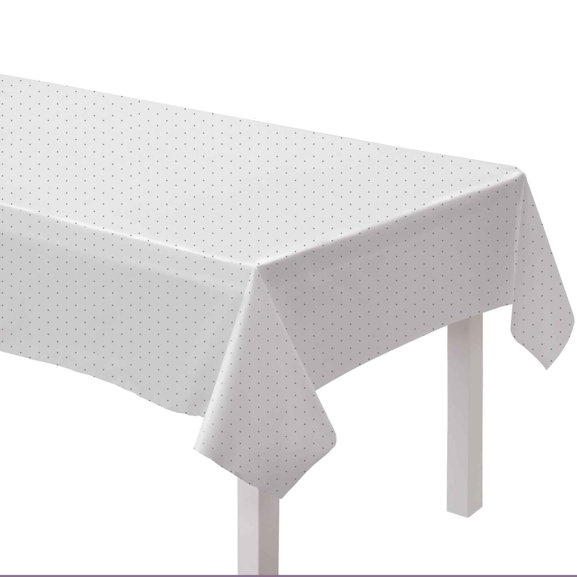 Dot Paper Tablecover Silver 137cm x 274cm