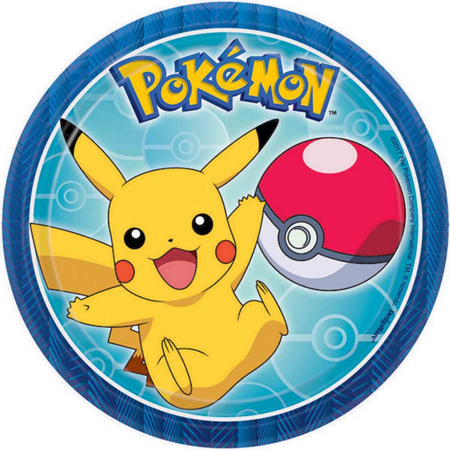 Pokemon Classic 17cm Round Paper Plates NPC