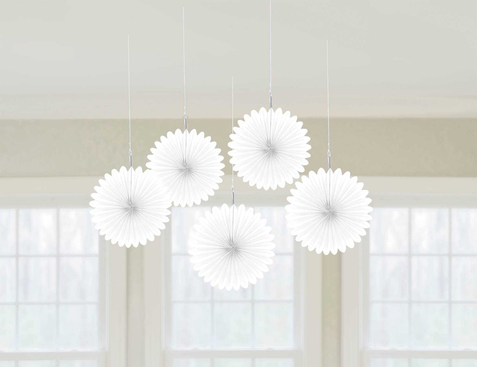 Mini Fan Decorations - Frosty White