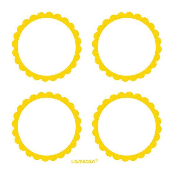 Labels Scalloped - Sunshine Yellow