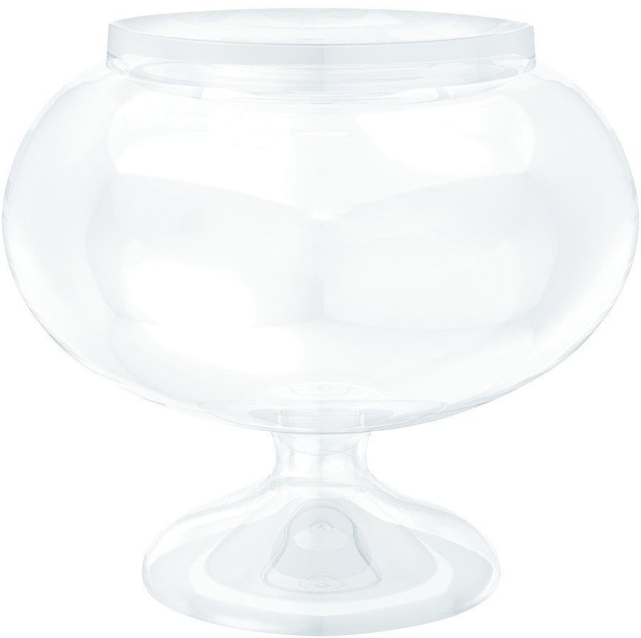 Short Round Pedestal Jar Clear - Plastic