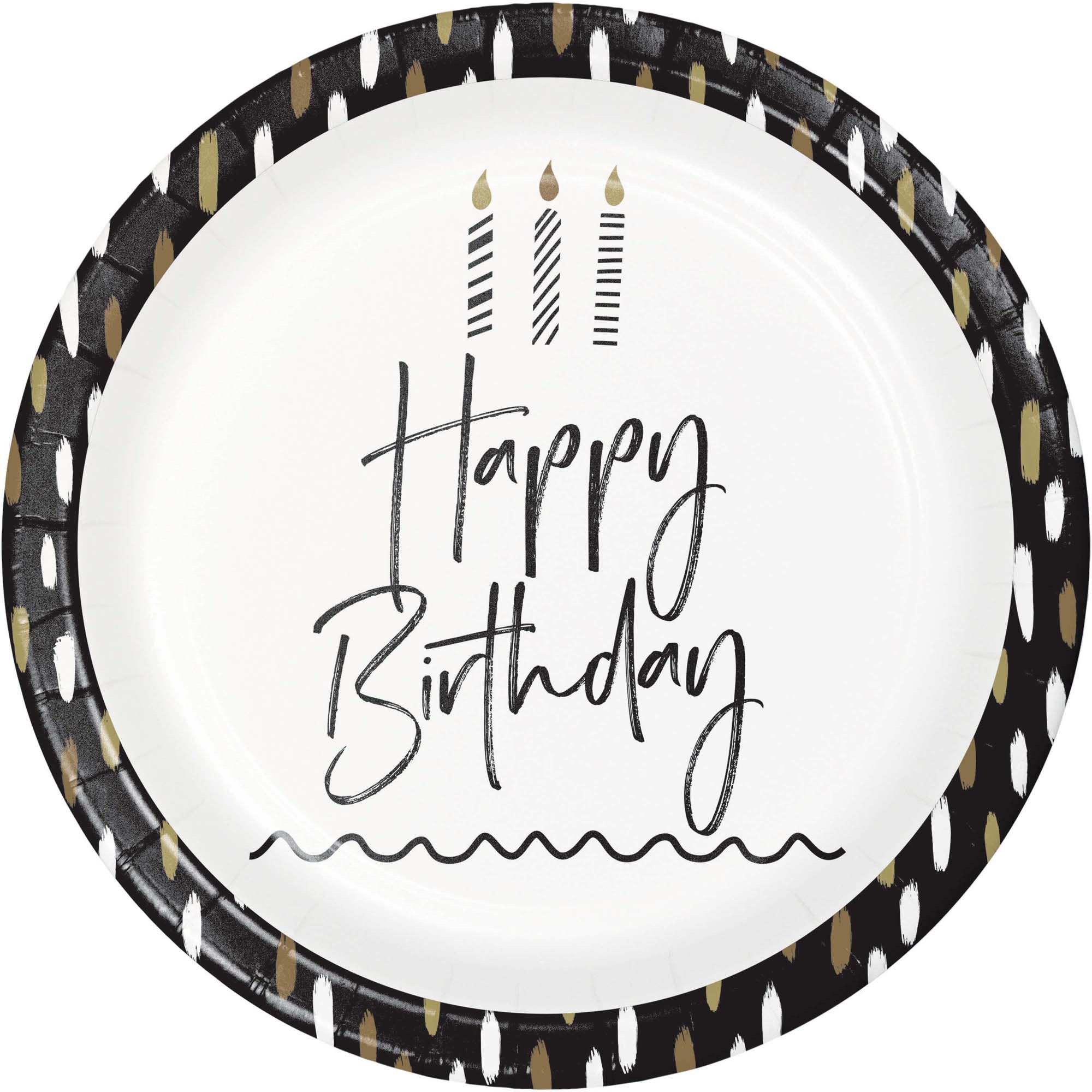 Golden Wishes 23cm Round Paper Plates NPC