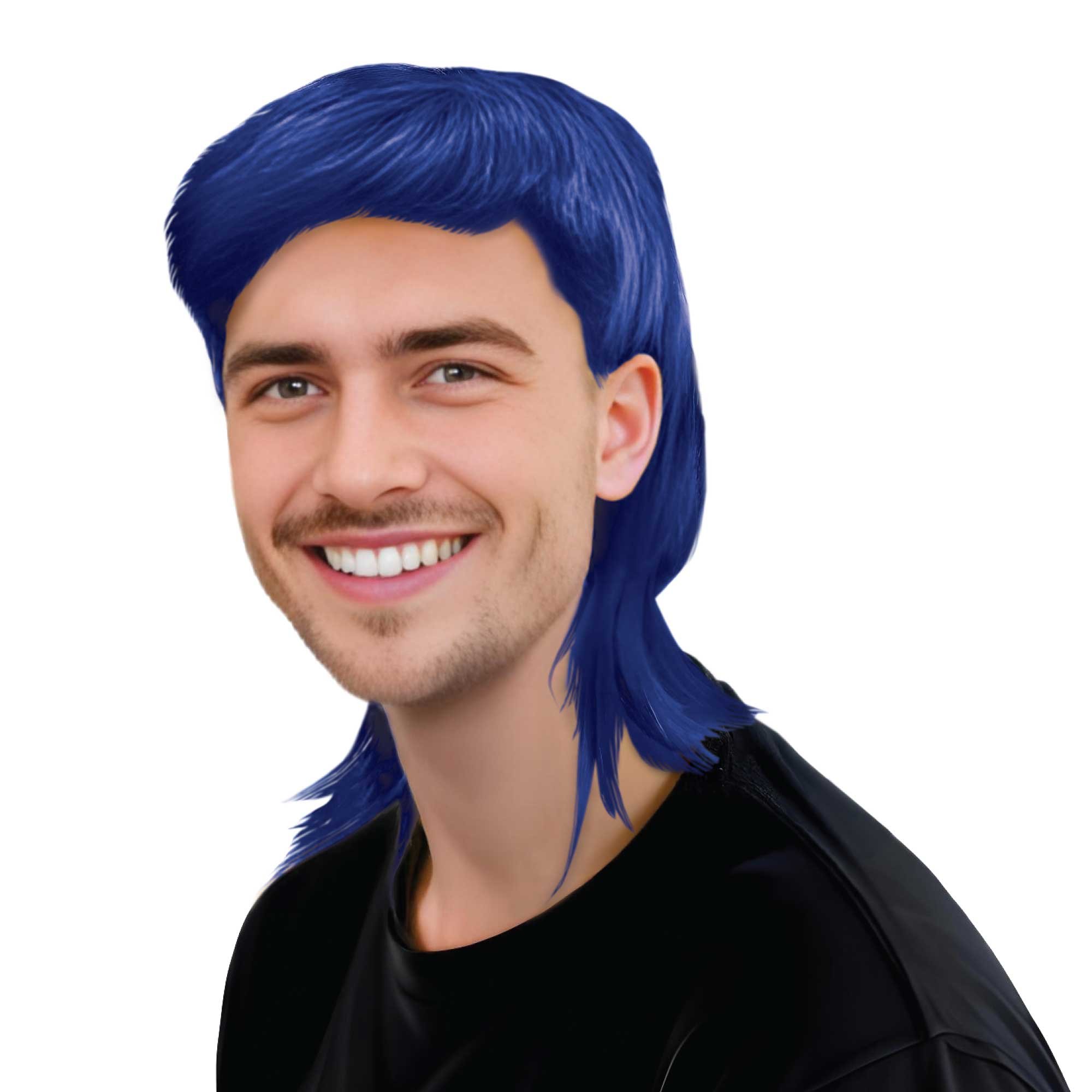 Team Spirit Mullet Wig Blue 14+