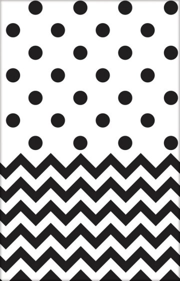 Chevron Plastic Tablecover Jet Black