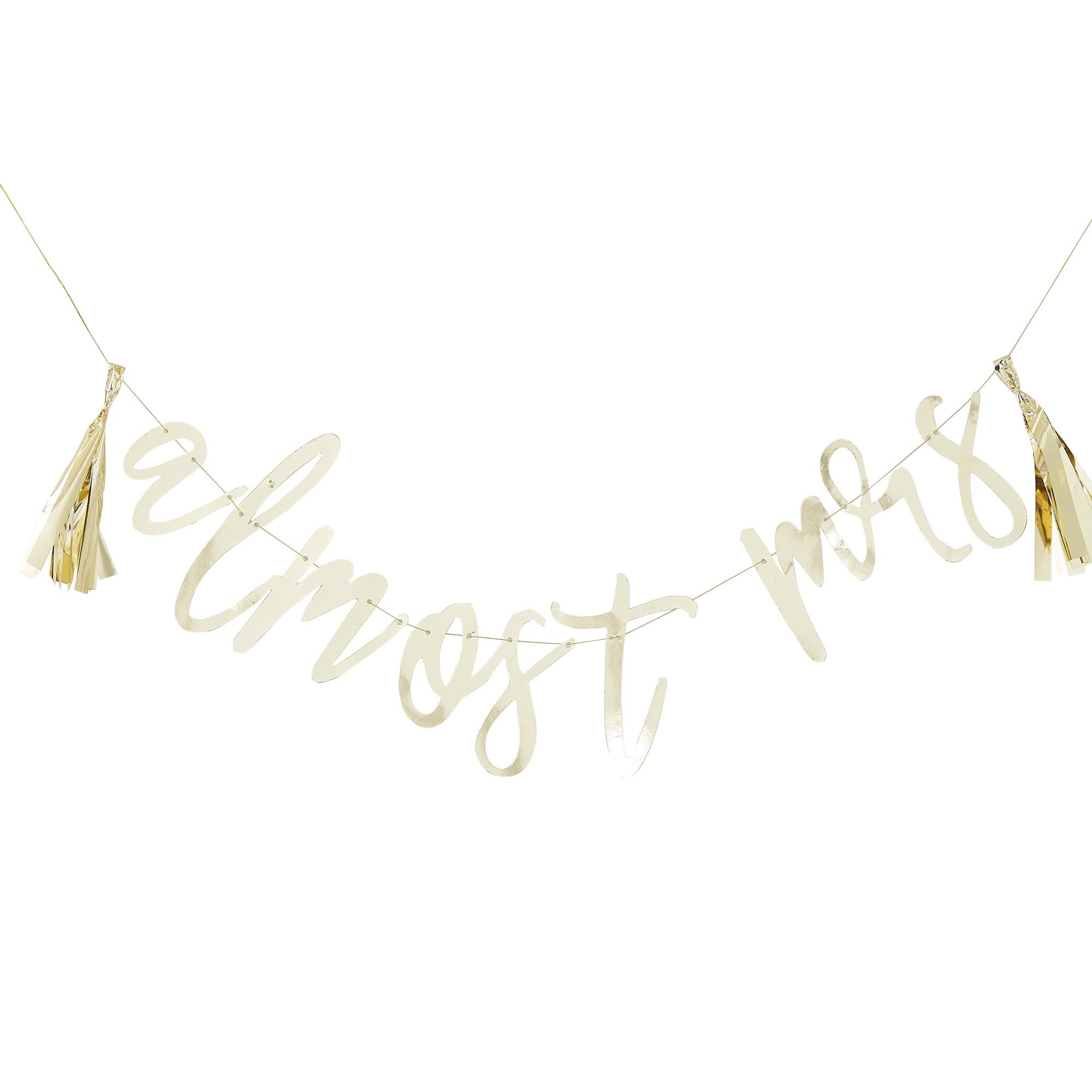 Botanical Hen Party Gold 'Almost Mrs' Scripted Bunting