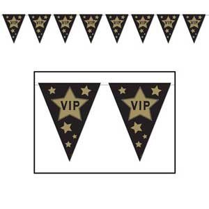 Beistle Pennant Flag Banner VIP & Gold Stars