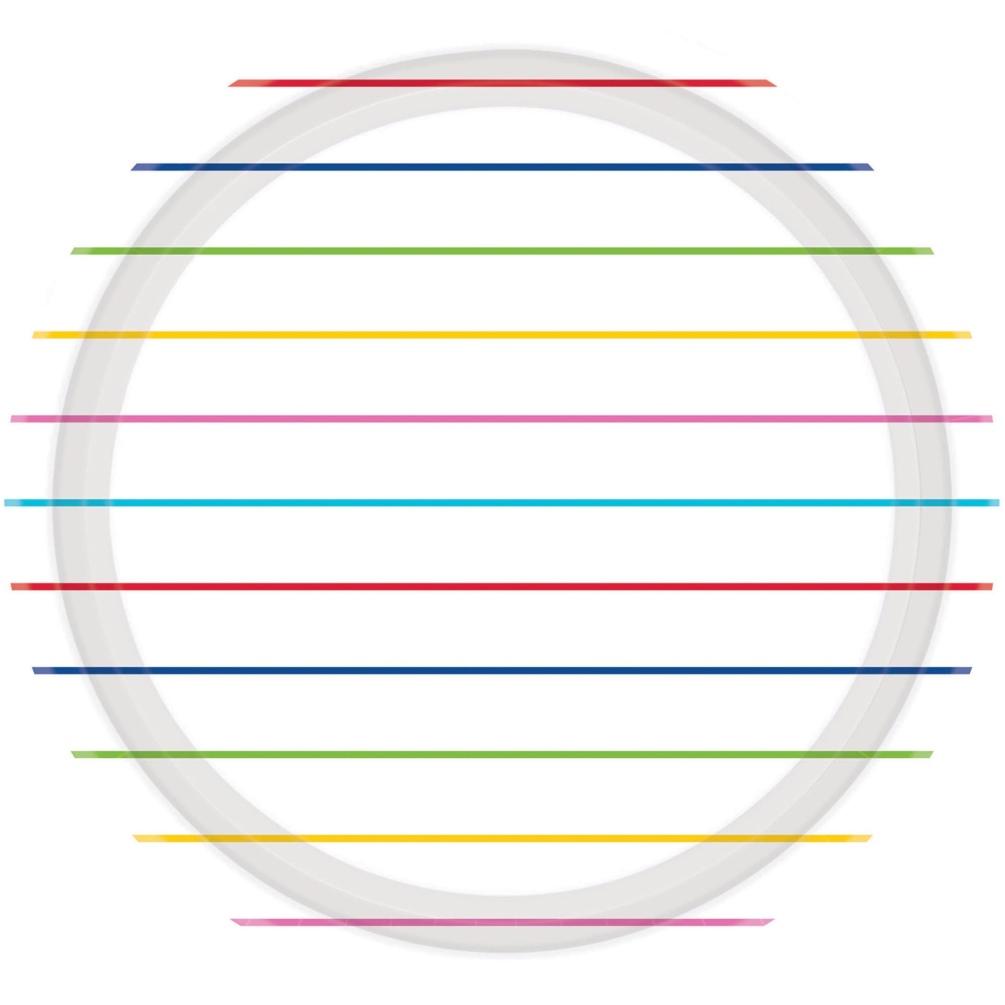 Stripes Paper Plates 23cm Round 8CT -  Rainbow NPC