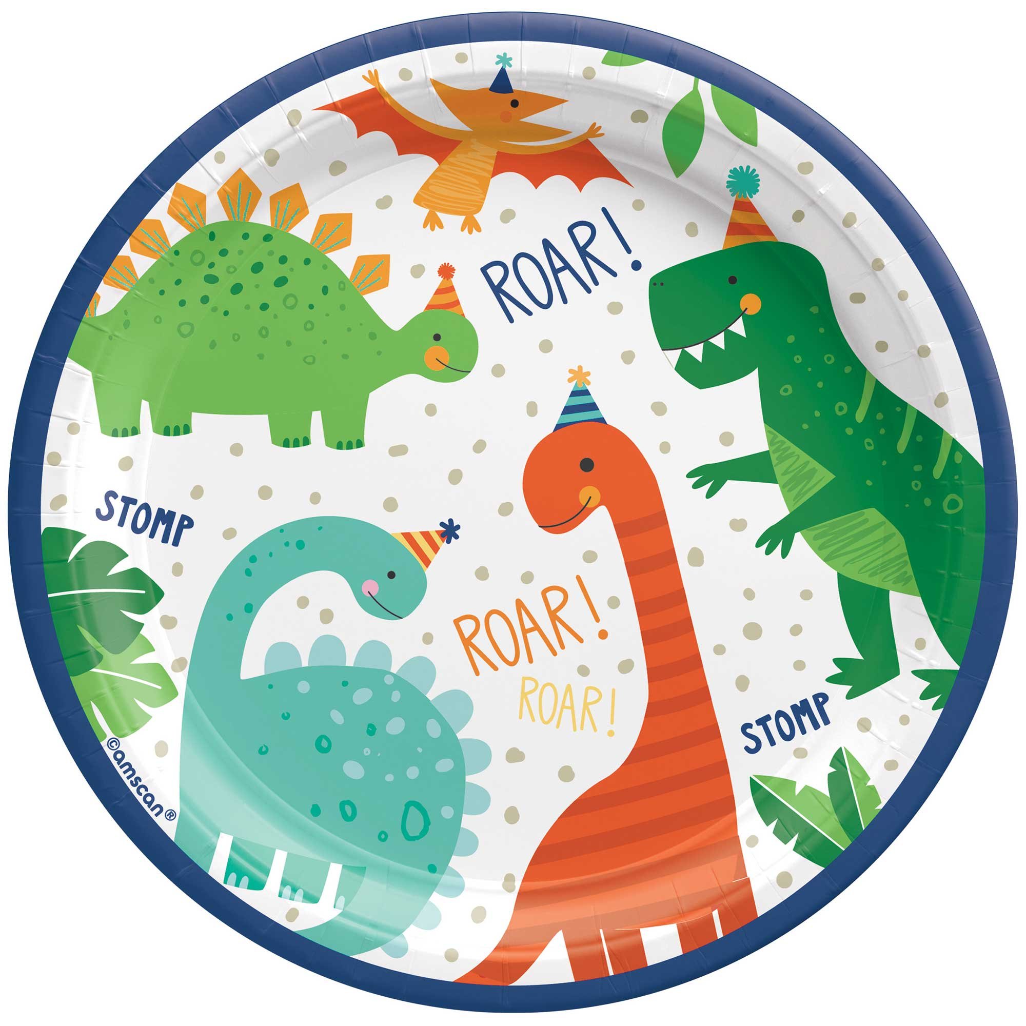 Dino-Mite Party Dinosaur 17cm Round Paper Plates NPC