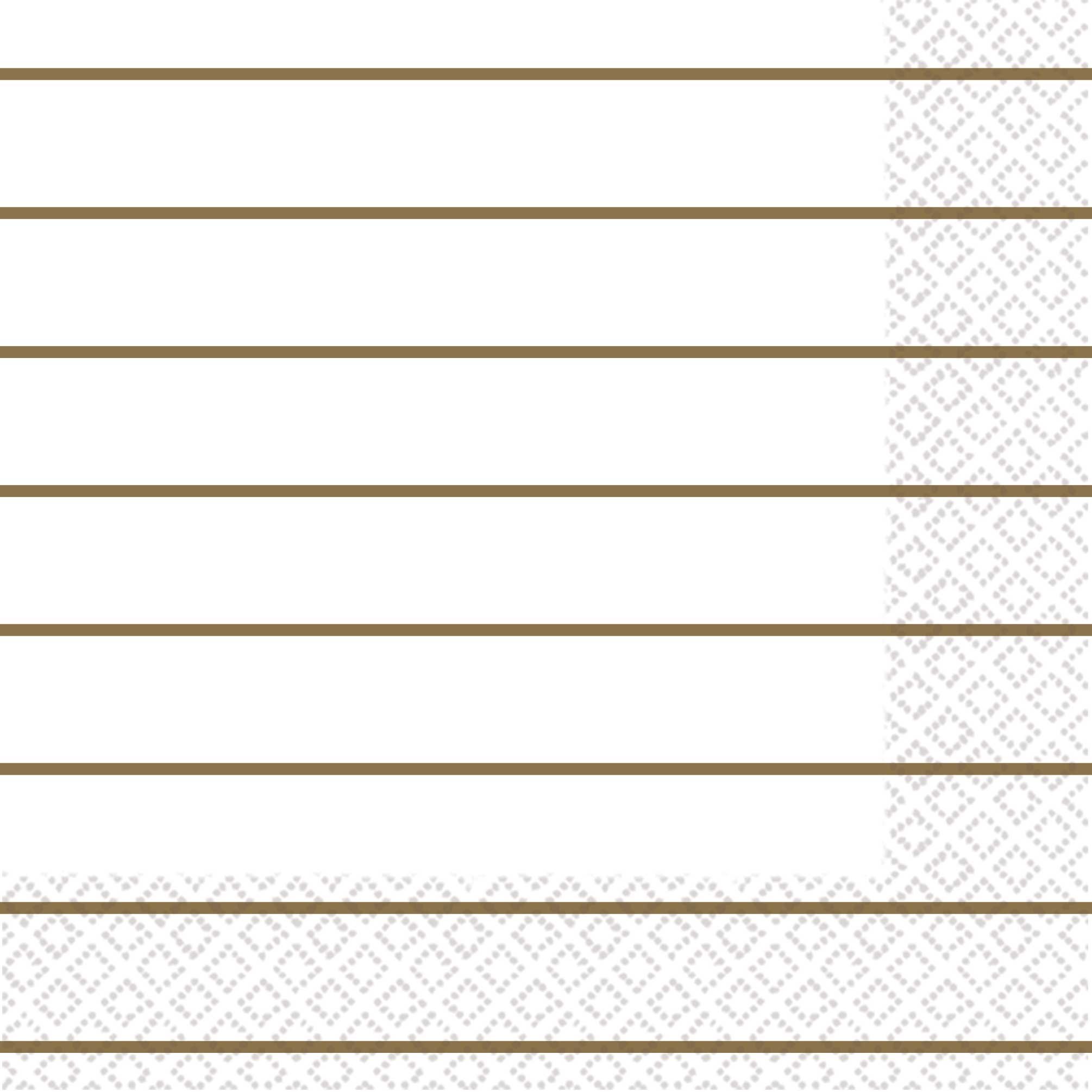 Stripes Lunch Napkins 16 Pack 2 PLY -  Gold