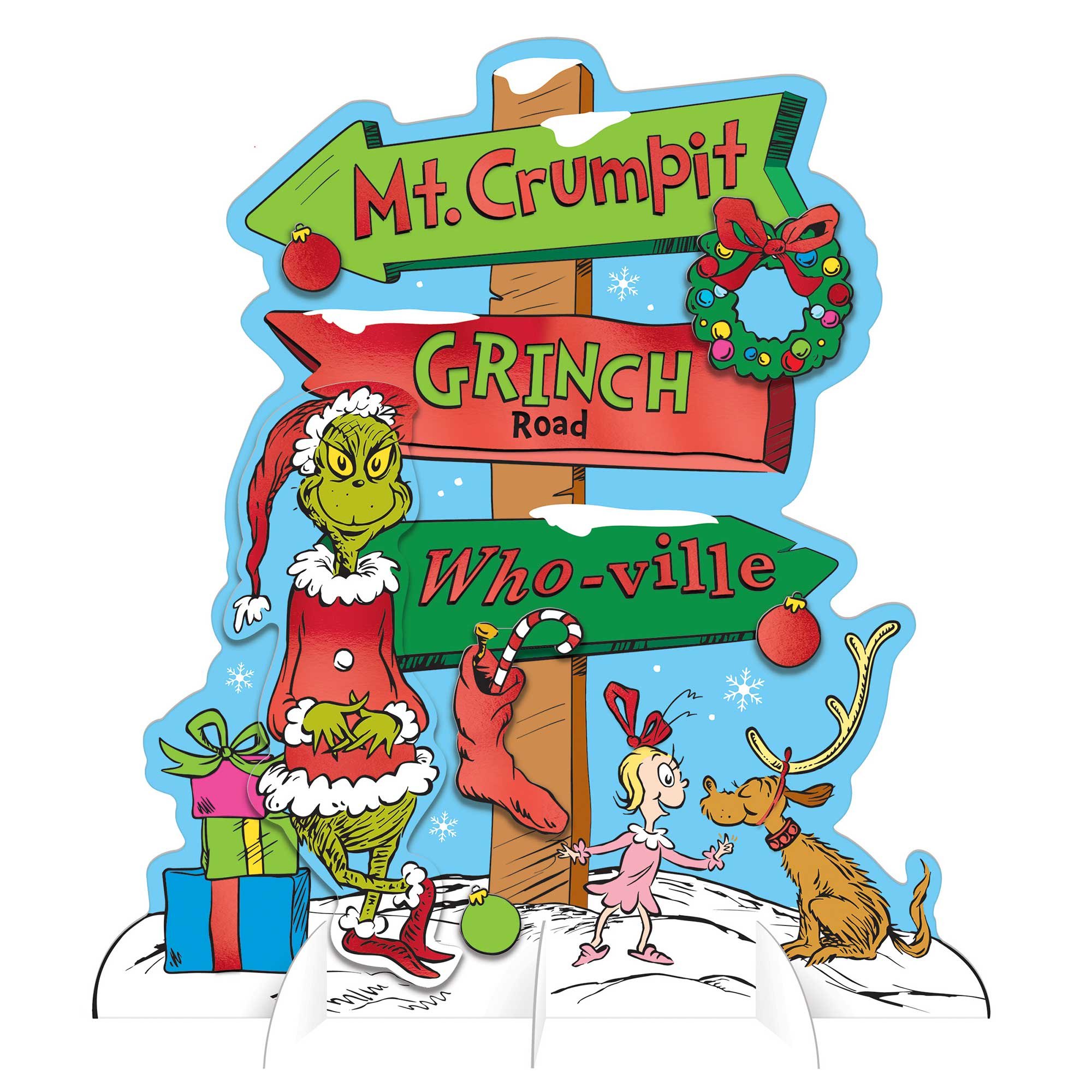 Dr. Seuss The Grinch Table Directional Sign Decoration