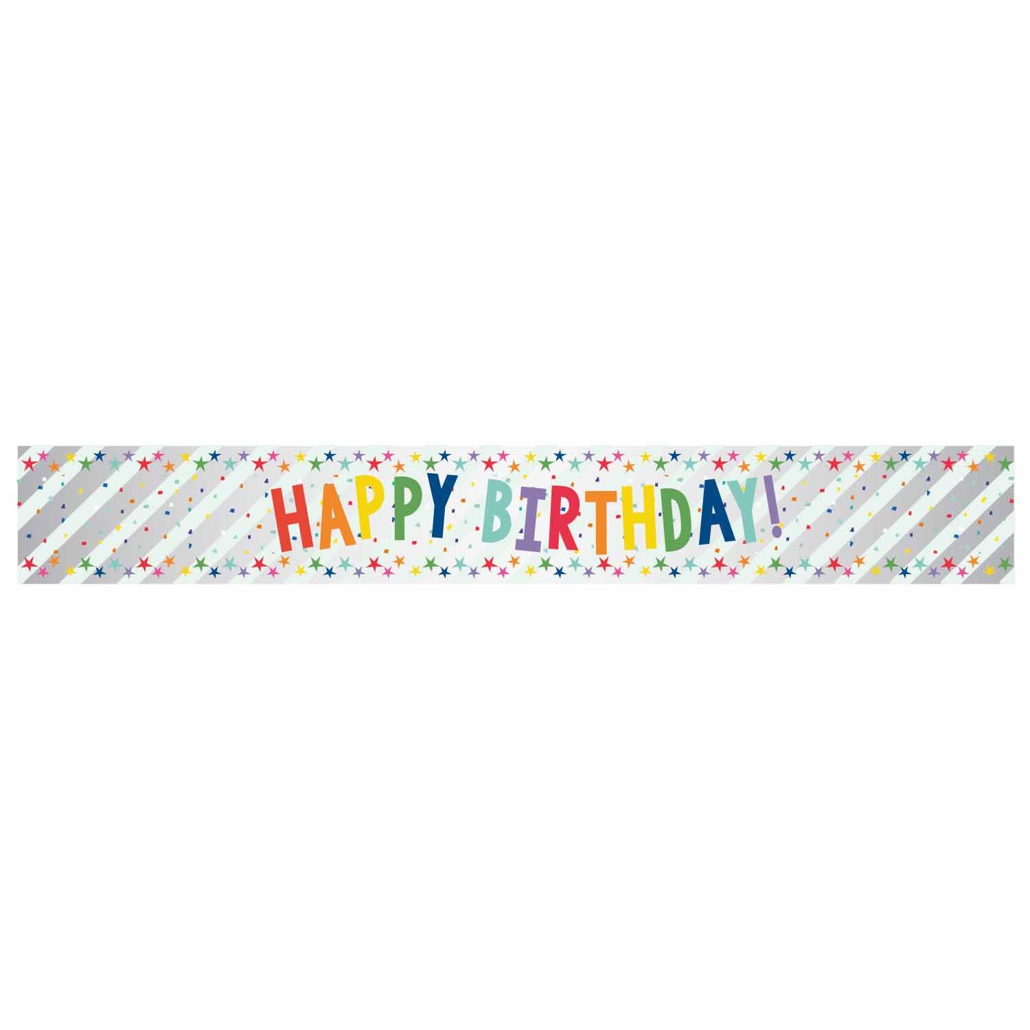 Banner Happy Birthday Multi-Coloured Foil 2.7m