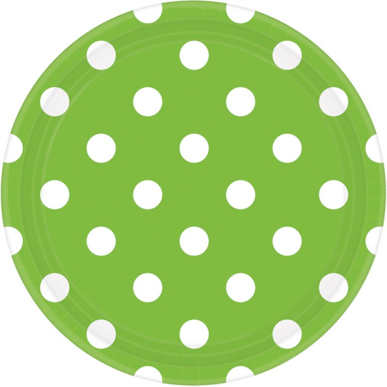 Dots 17cm Round Paper Plates Kiwi
