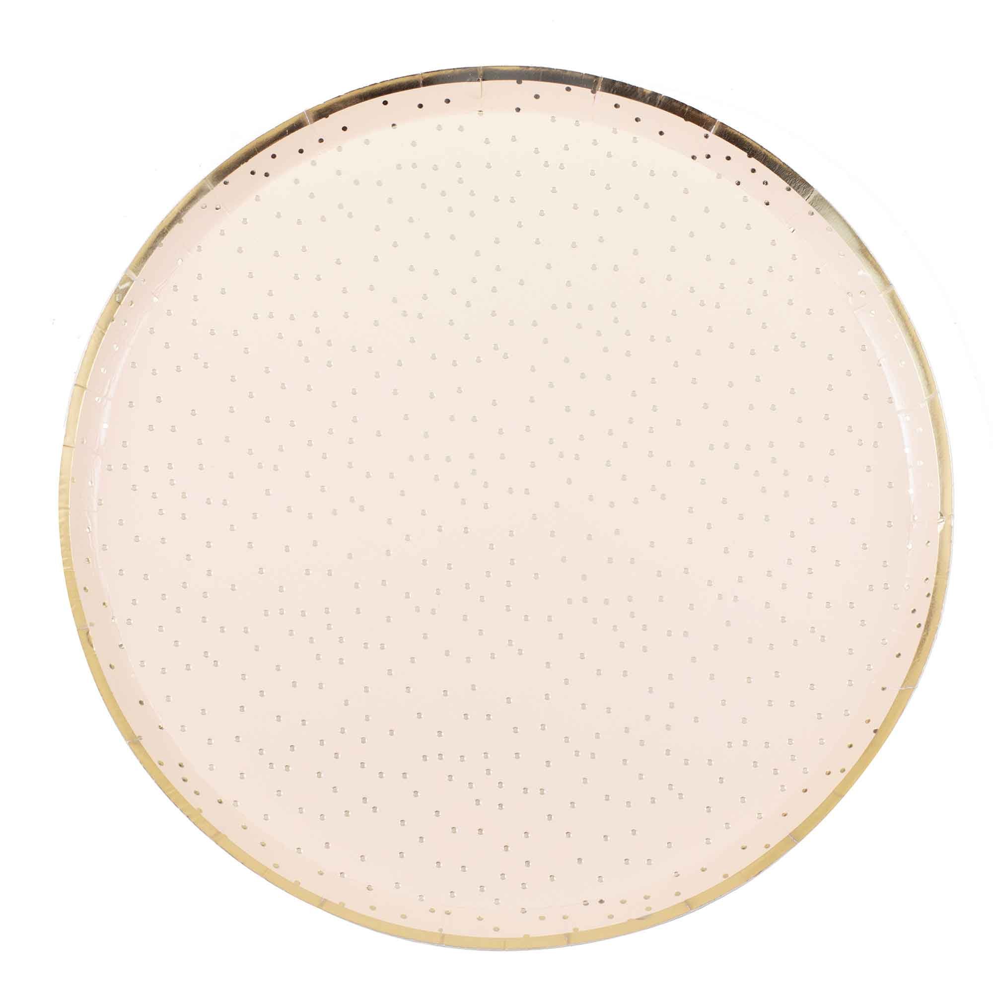 Mix It Up Paper Plates Peach 24cm Dotty Gold Foiled