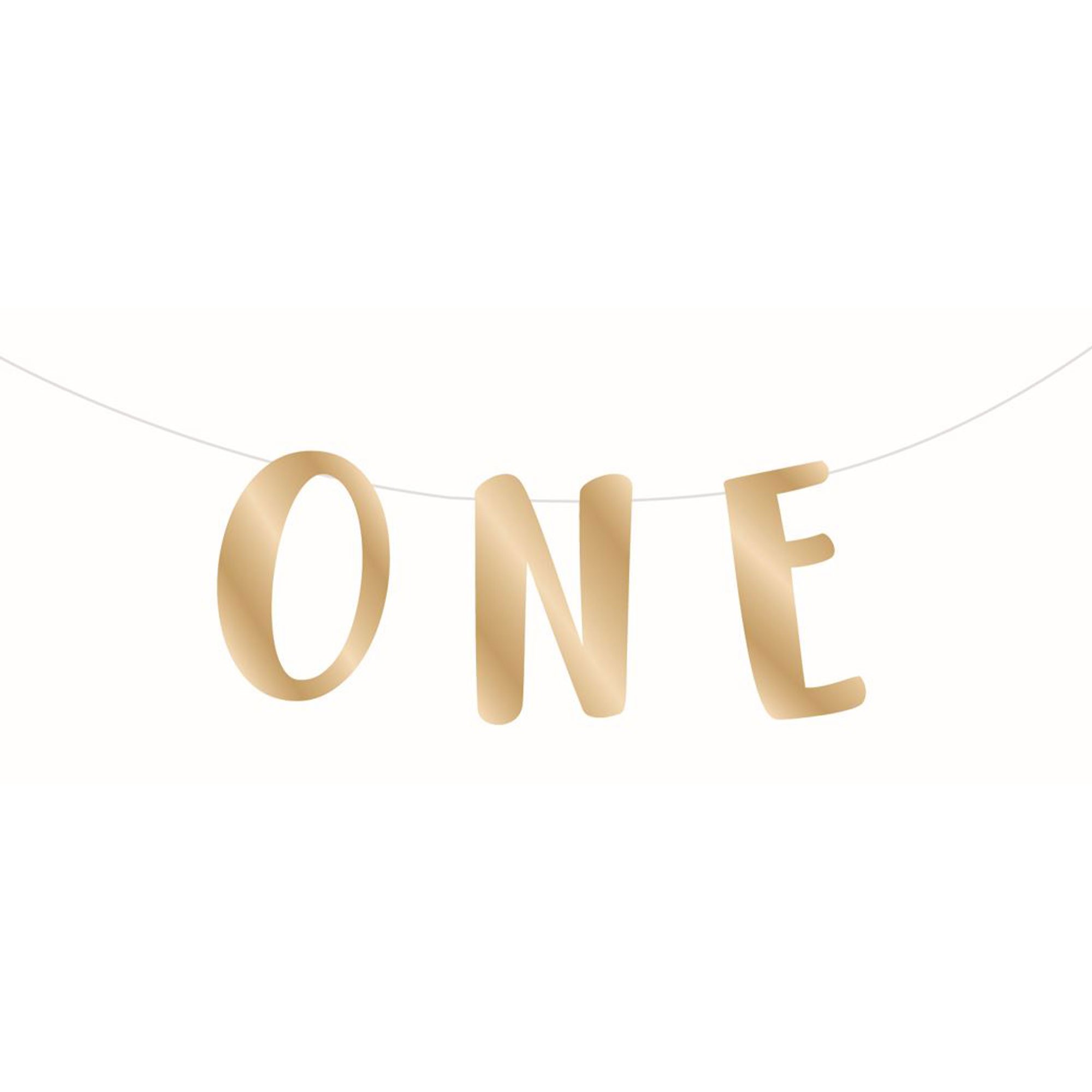 1st Birthday ONE Gold Letter Banner