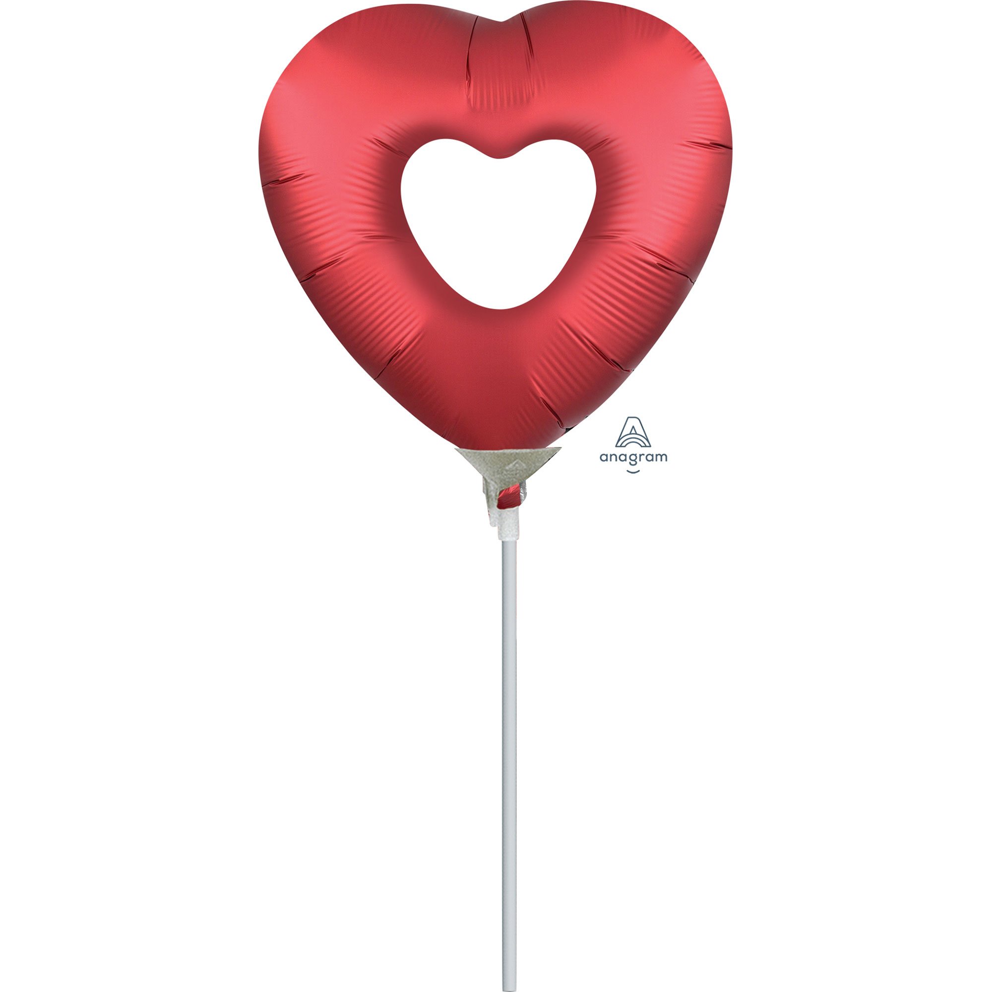 Mini Shape Inflated Open Heart  Sangria Red A30