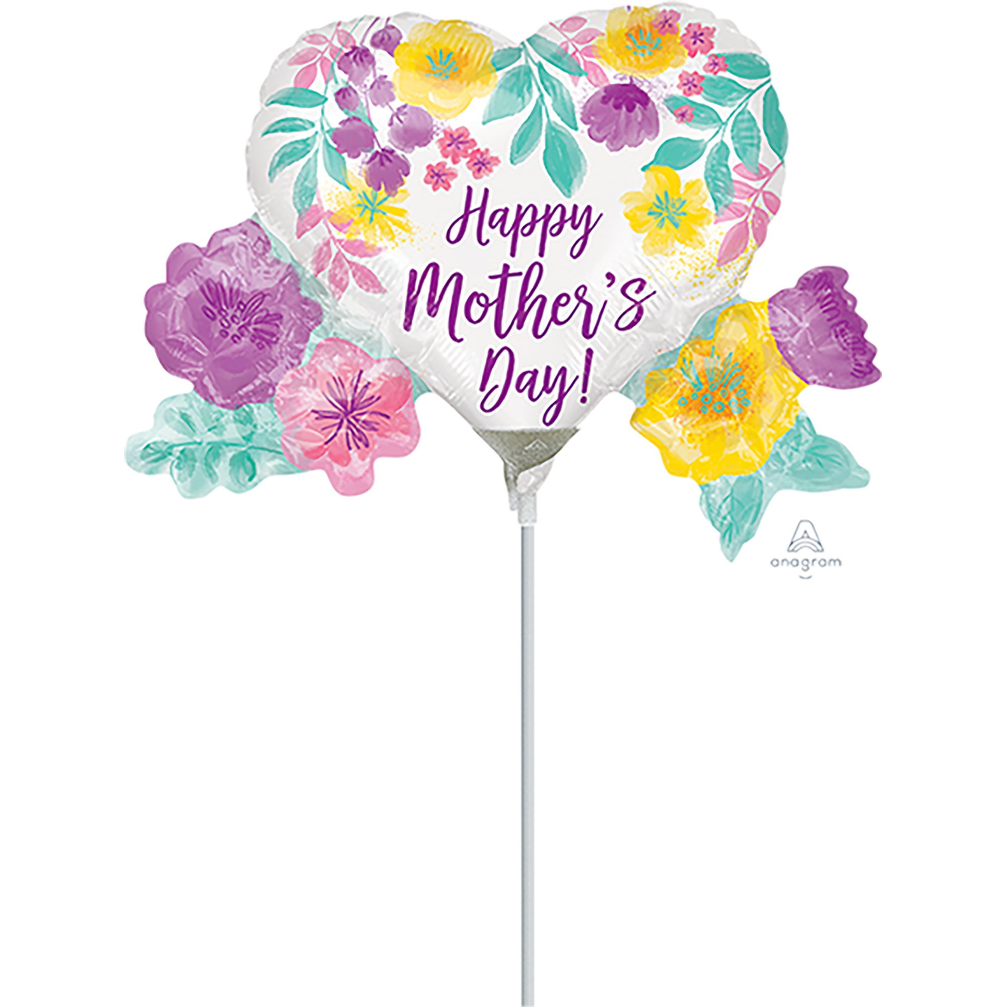 Mini Shape Inflated Happy Mother's Day Watercolor Flowers A30