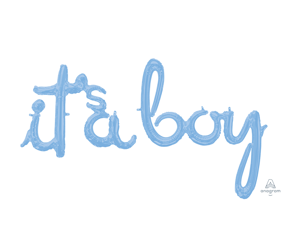 CI: Script Phrases it's a boy Pastel Blue G50